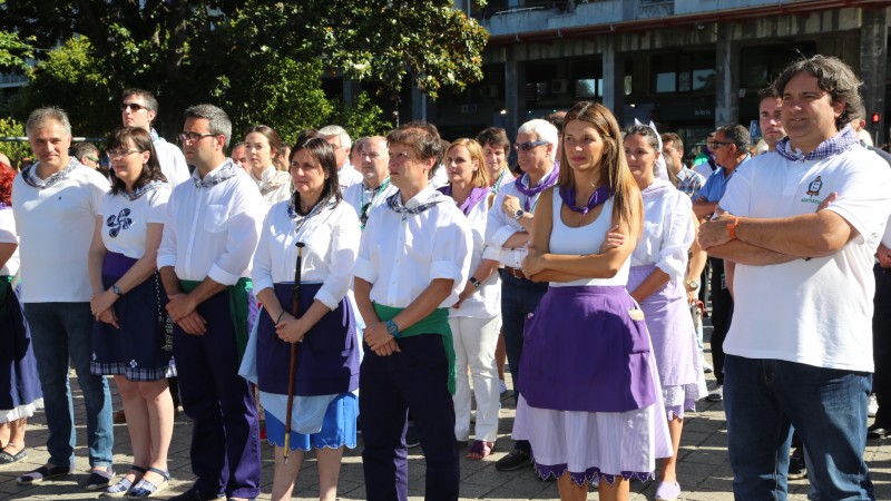 Itxaso Atutxa en la procesión del Carmen de Santurtzi