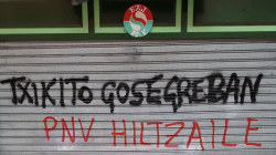 BBBk erabat gaitzetsi ditu Ariz, Gurutzeta, Elantxobe eta Bilbo Zaharreko batzokietan agertu diren pintadak