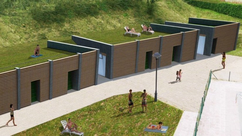 Zornotzak Ganeko igerilekuko aldagela berriak egiteko lanak hasi ditu Zornotzak Ganeko igerilekuko aldagela berriak egiteko lanak hasi ditu